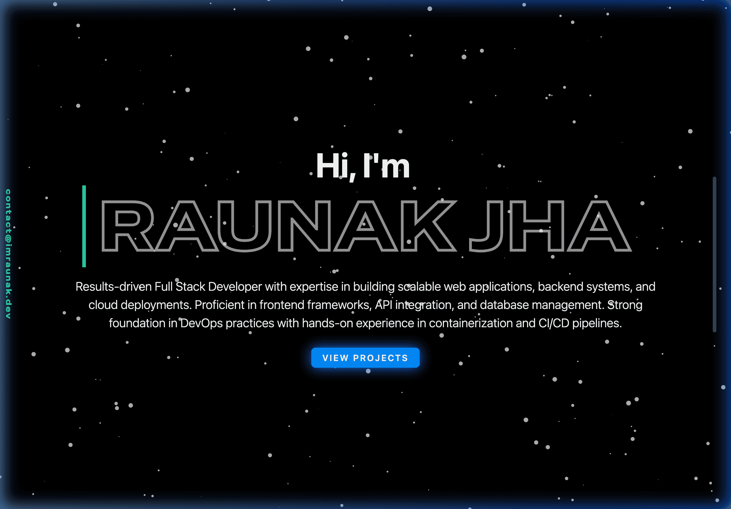 Raunak Jha — Developer Portfolio